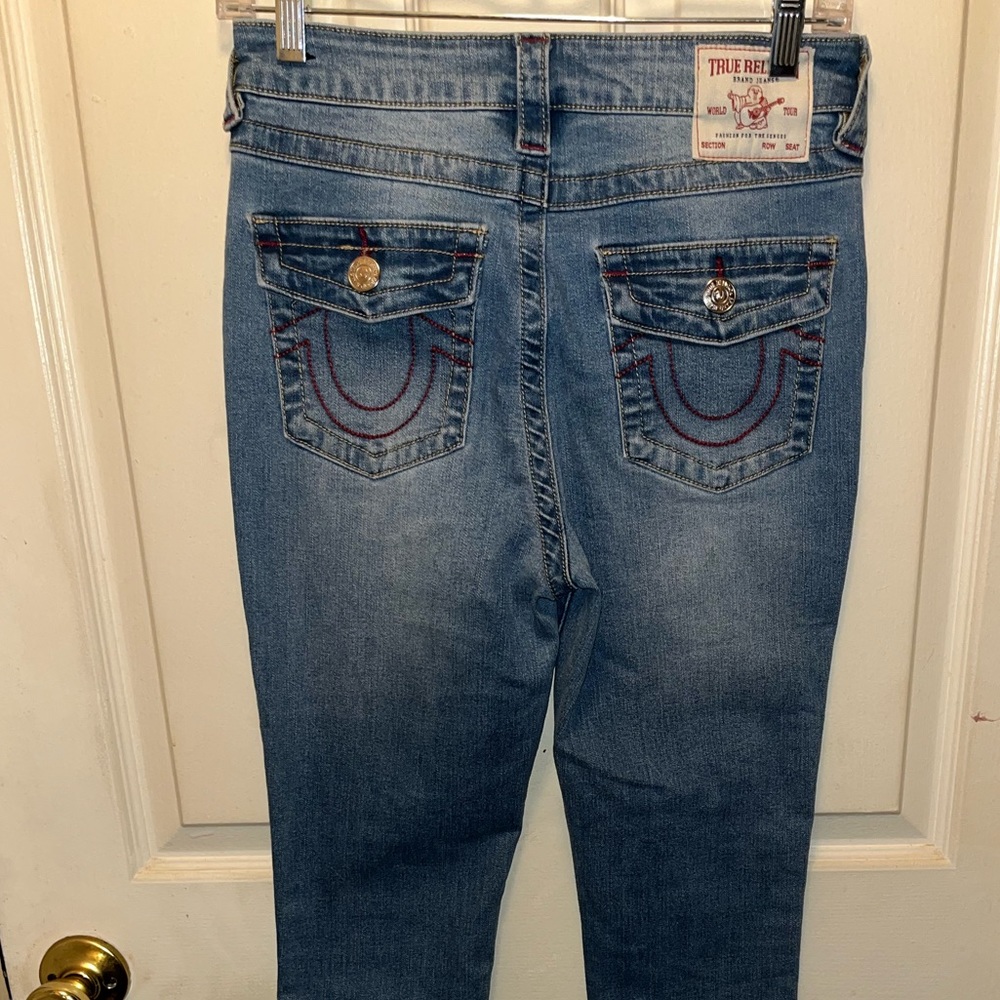 TRUE RELIGION Women’s Halle High Rise Super Skinny Denim Jeans. Sz 27. Inseam 28